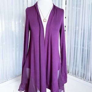 Logo By Lori Goldstein Purple Cardigan Sweater XXS